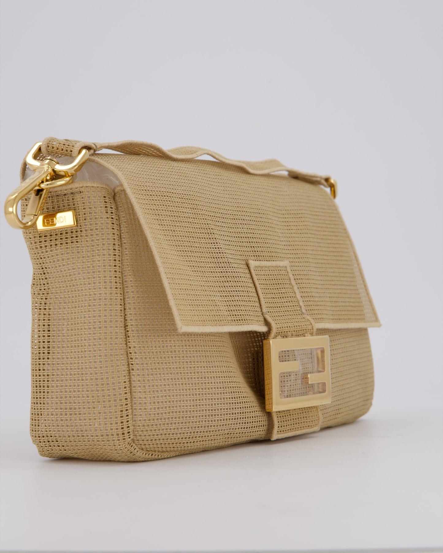 *LIMITED EDITION* Fendi Baguette Bag with Needlepoint Embroidery Kit in Perforated Cotton with Gold Hardware