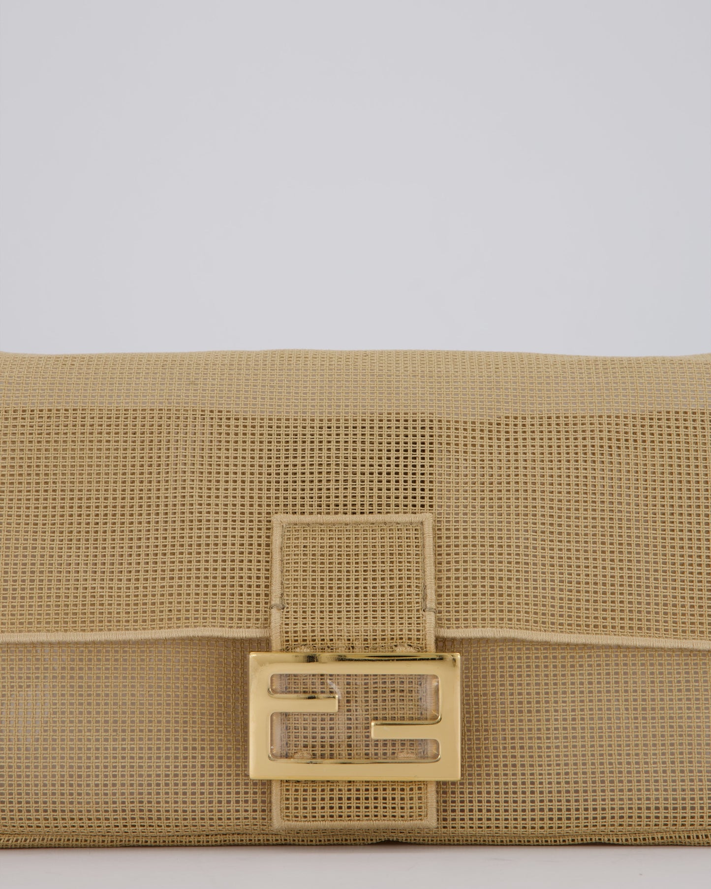 *LIMITED EDITION* Fendi Baguette Bag with Needlepoint Embroidery Kit in Perforated Cotton with Gold Hardware
