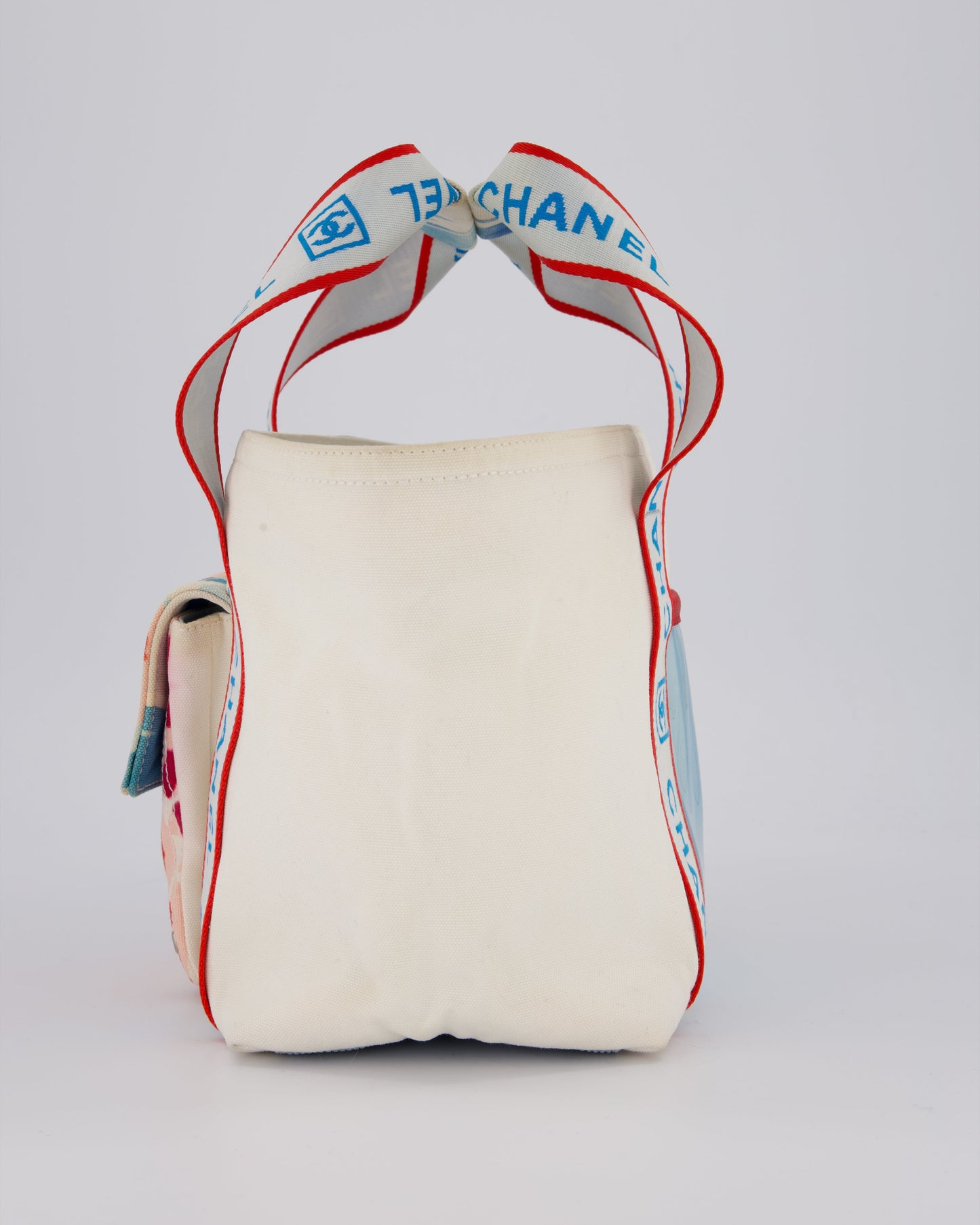 Chanel Sport Line Canvas Tote Bag with CC Logo Straps and Front Pocket