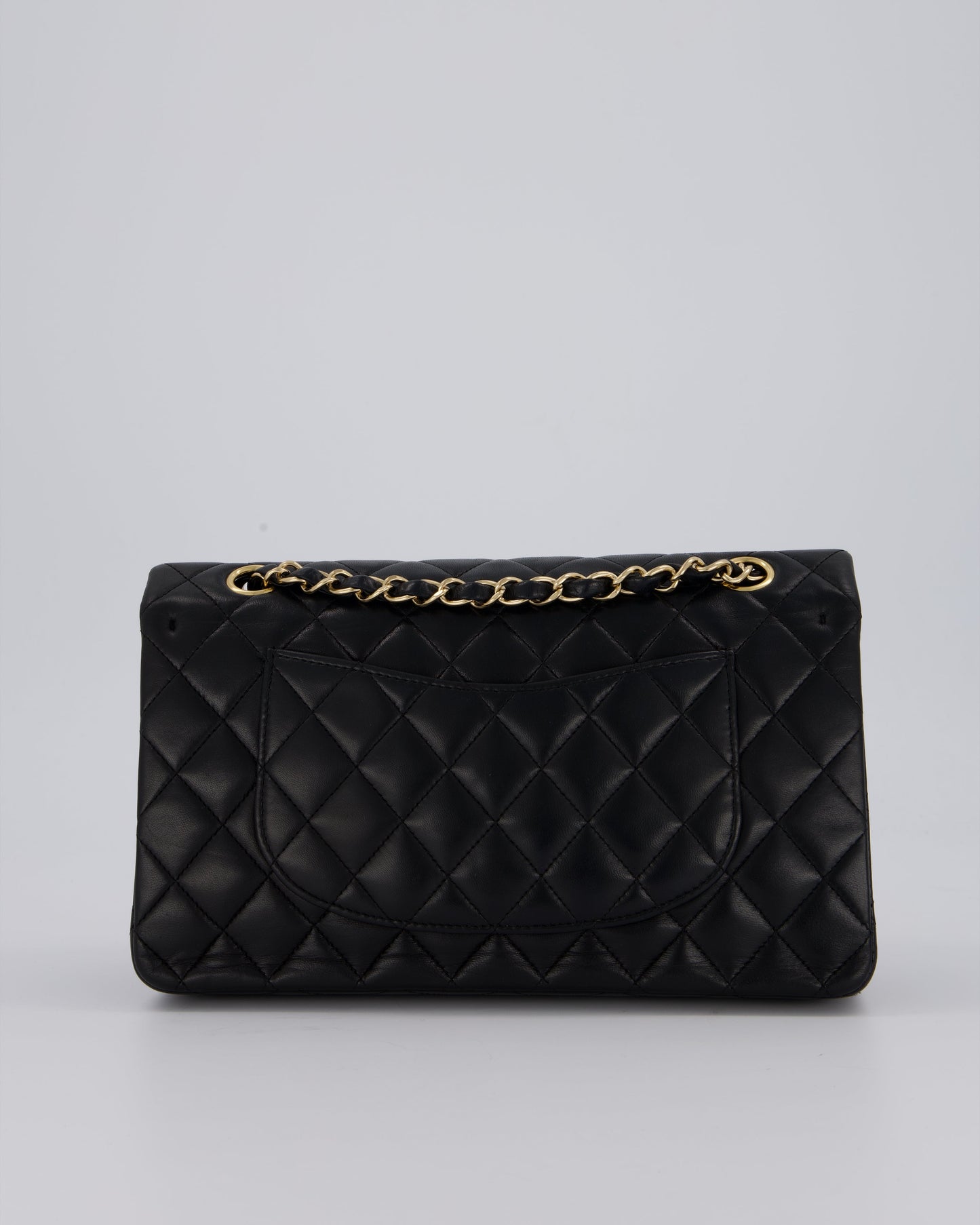 Chanel Black Classic Medium Double Flap Bag in Lambskin Leather with Gold Hardware