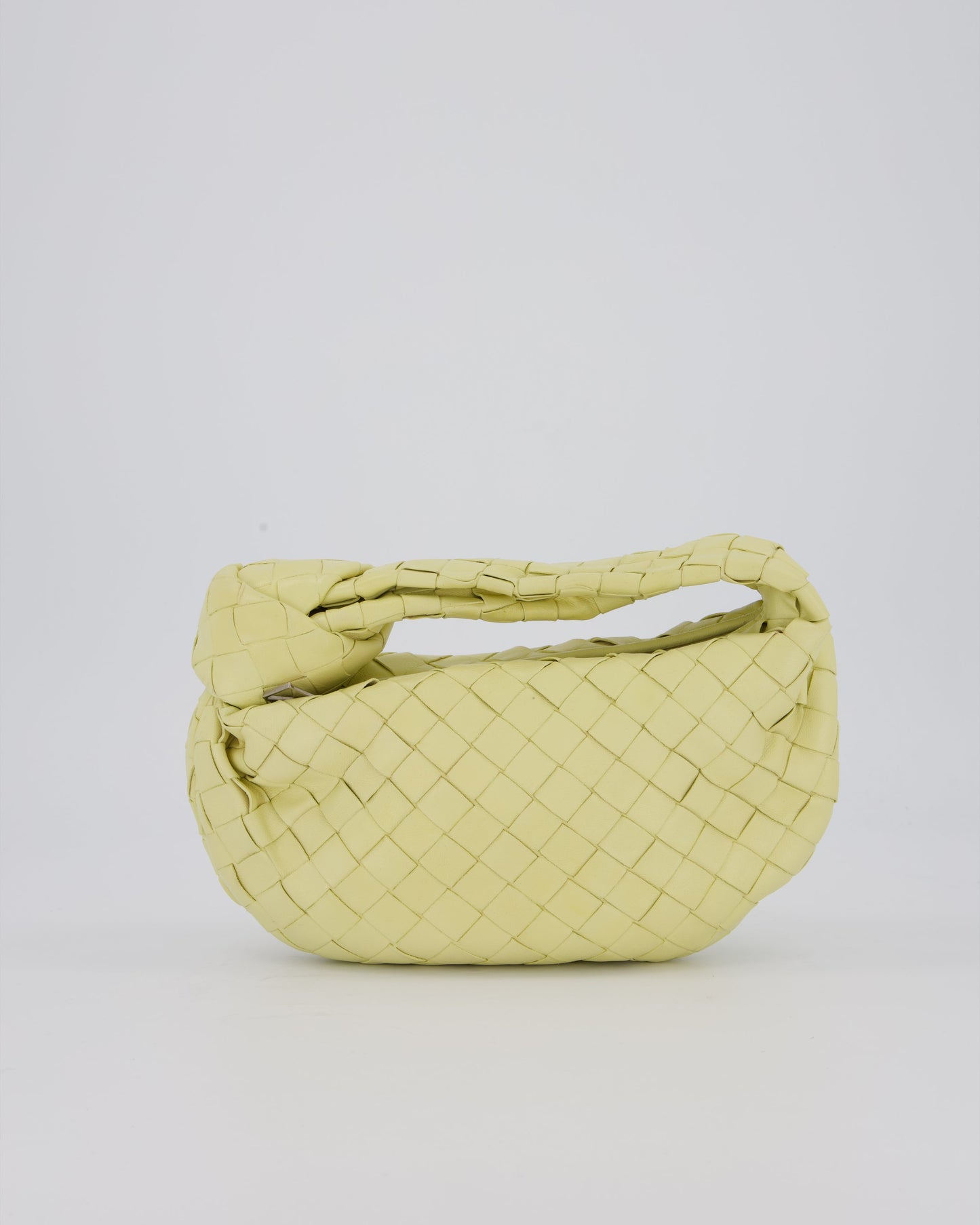 Bottega Veneta Yellow Mini Jodie Bag in Intrecciato Leather with Silver Hardware