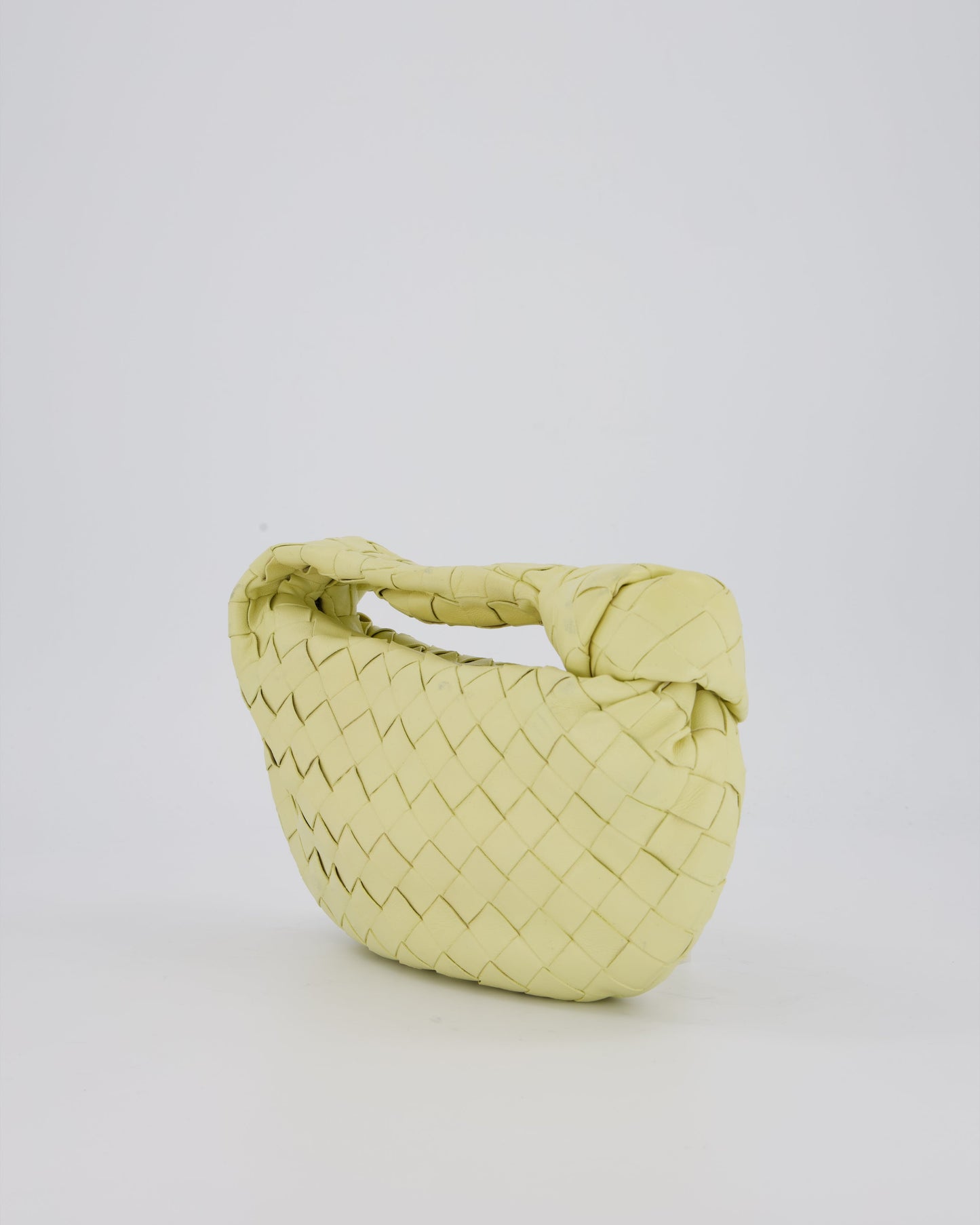 Bottega Veneta Yellow Mini Jodie Bag in Intrecciato Leather with Silver Hardware