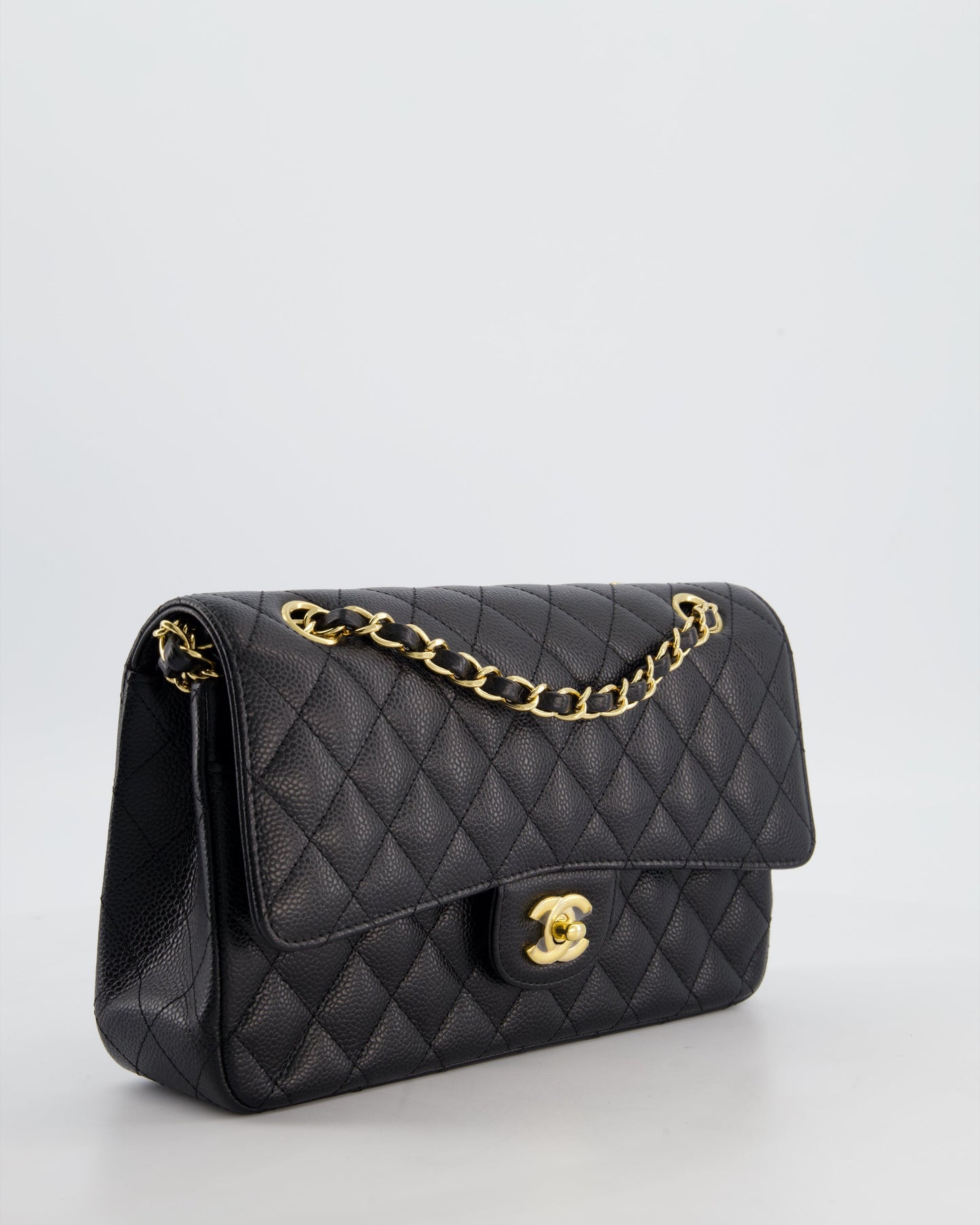 Chanel Medium Black Stitched Edge Classic Flap Bag - Rovelle Bags