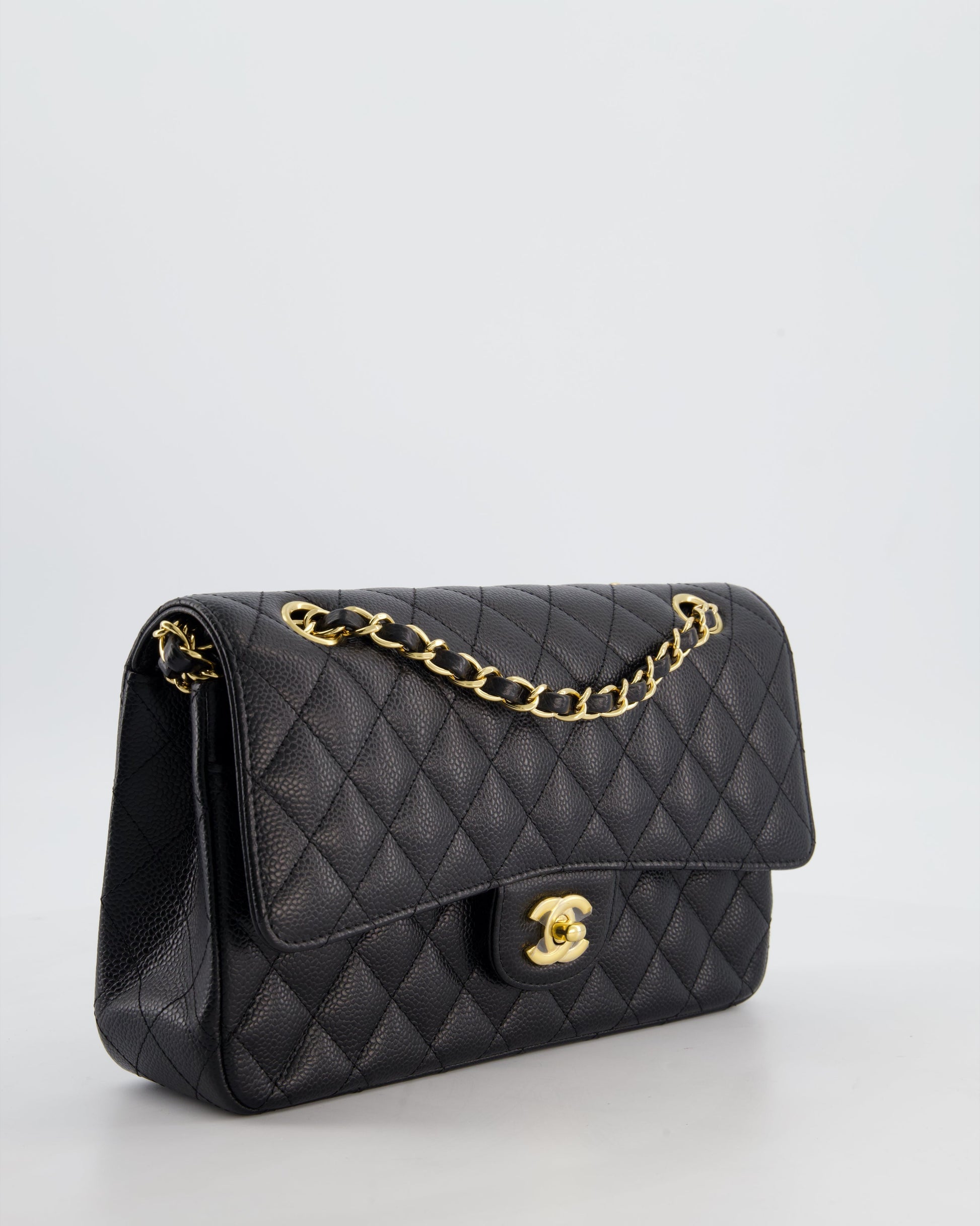 Chanel Medium Black Stitched Edge Classic Flap Bag - Rovelle Bags