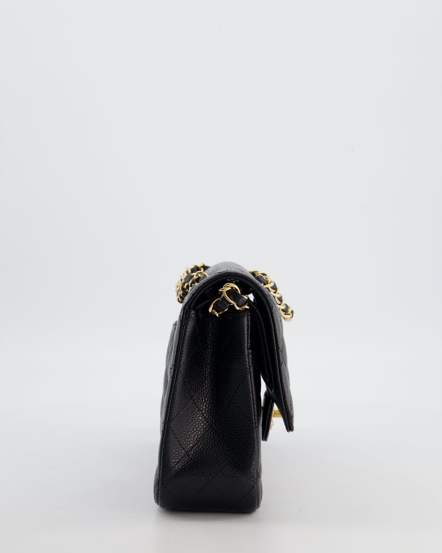 Chanel Medium Black Stitched Edge Classic Flap Bag - Rovelle Bags