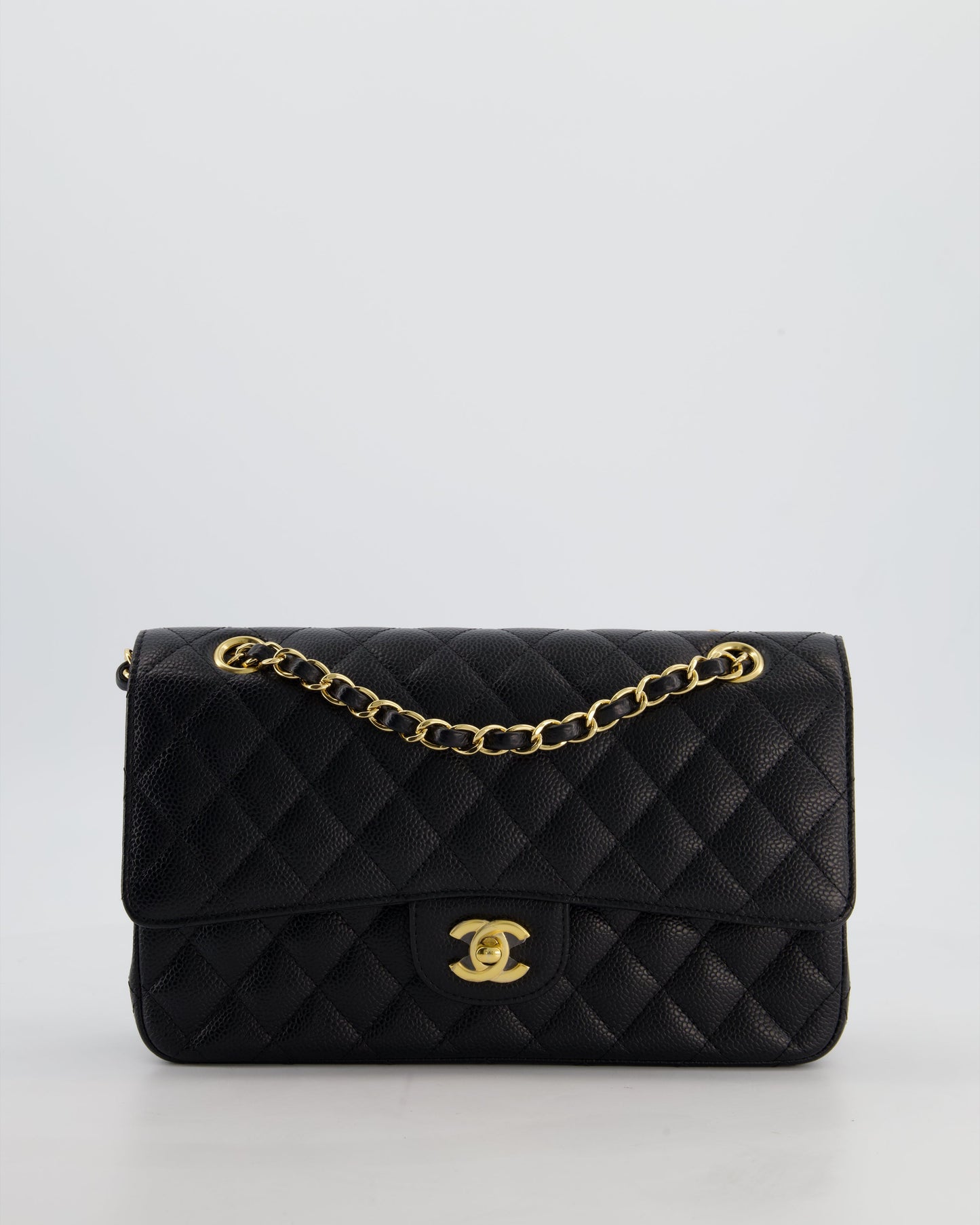Chanel Medium Black Stitched Edge Classic Flap Bag - Rovelle Bags