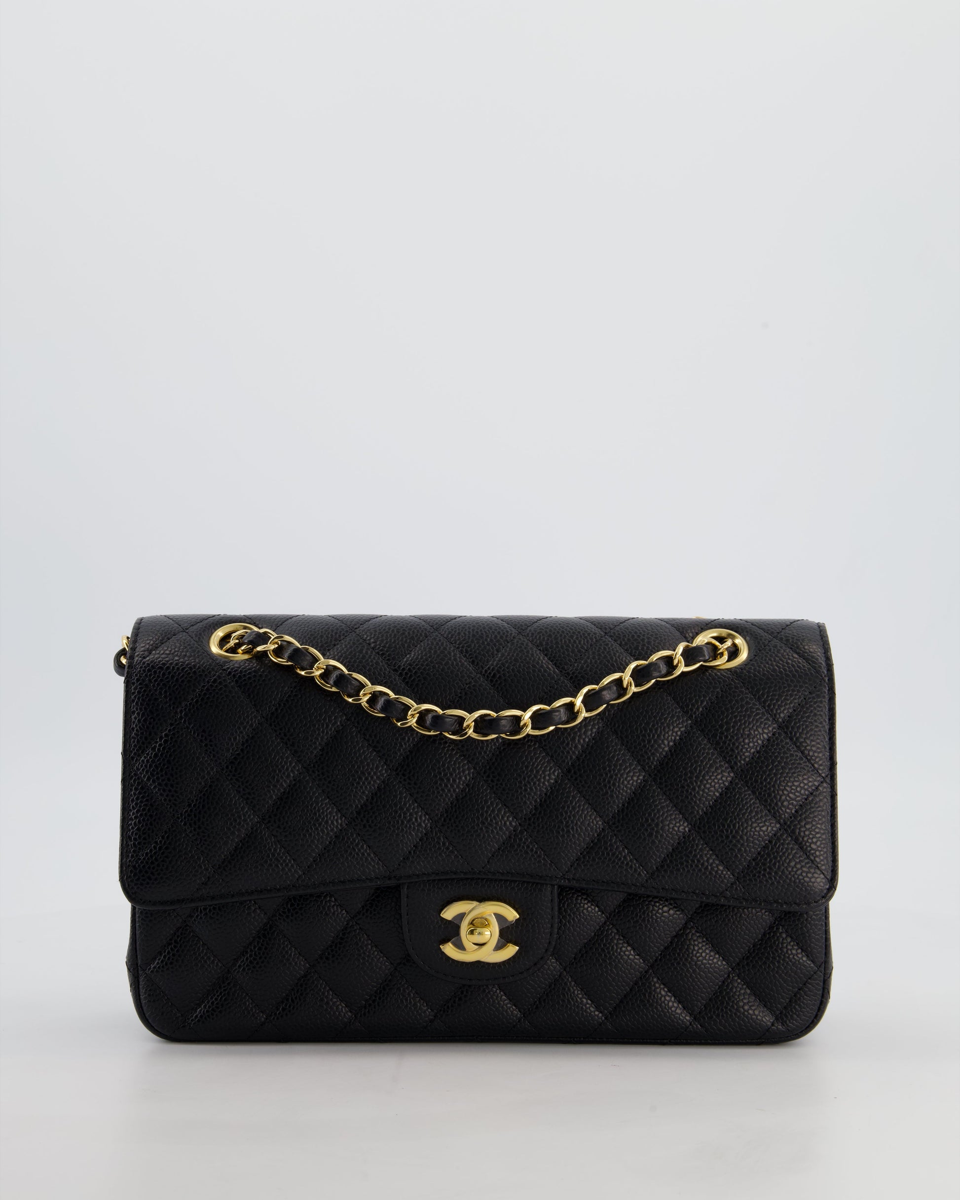 Chanel Medium Black Stitched Edge Classic Flap Bag - Rovelle Bags