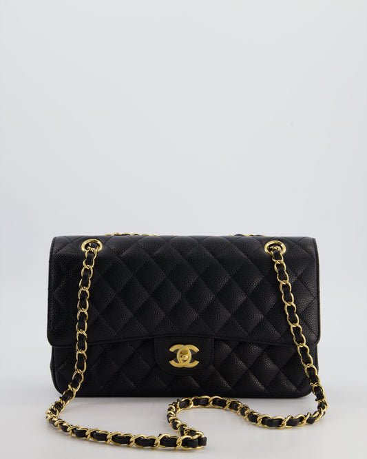Chanel Medium Black Stitched Edge Classic Flap Bag - Rovelle Bags