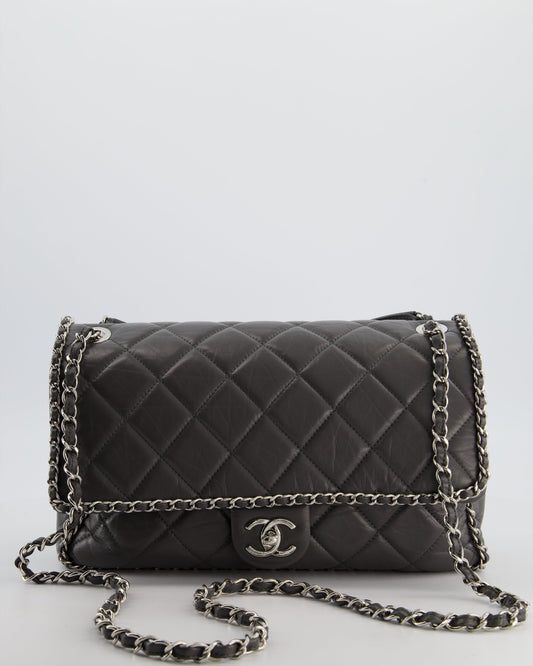 Chanel 20S Stone Grey Large Flap Flap Bag - Rovelle Bags