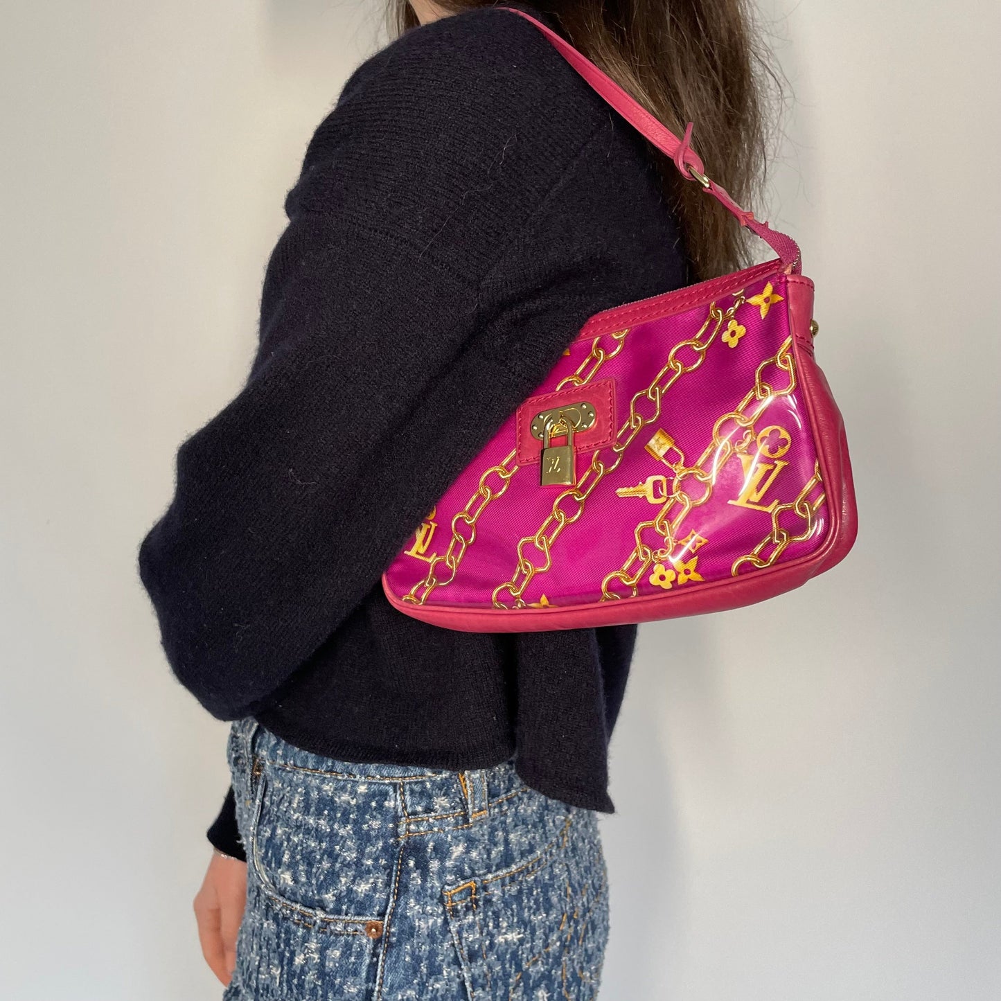 Louis Vuitton Limited Edition Monogram Charms Pochette Accessoires Fuchsia