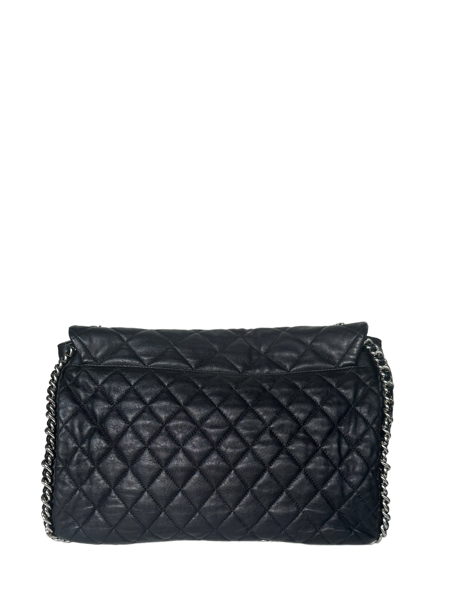 Chanel Black Washed Lambskin Quilted Maxi Flap Bag - Rovelle Bags