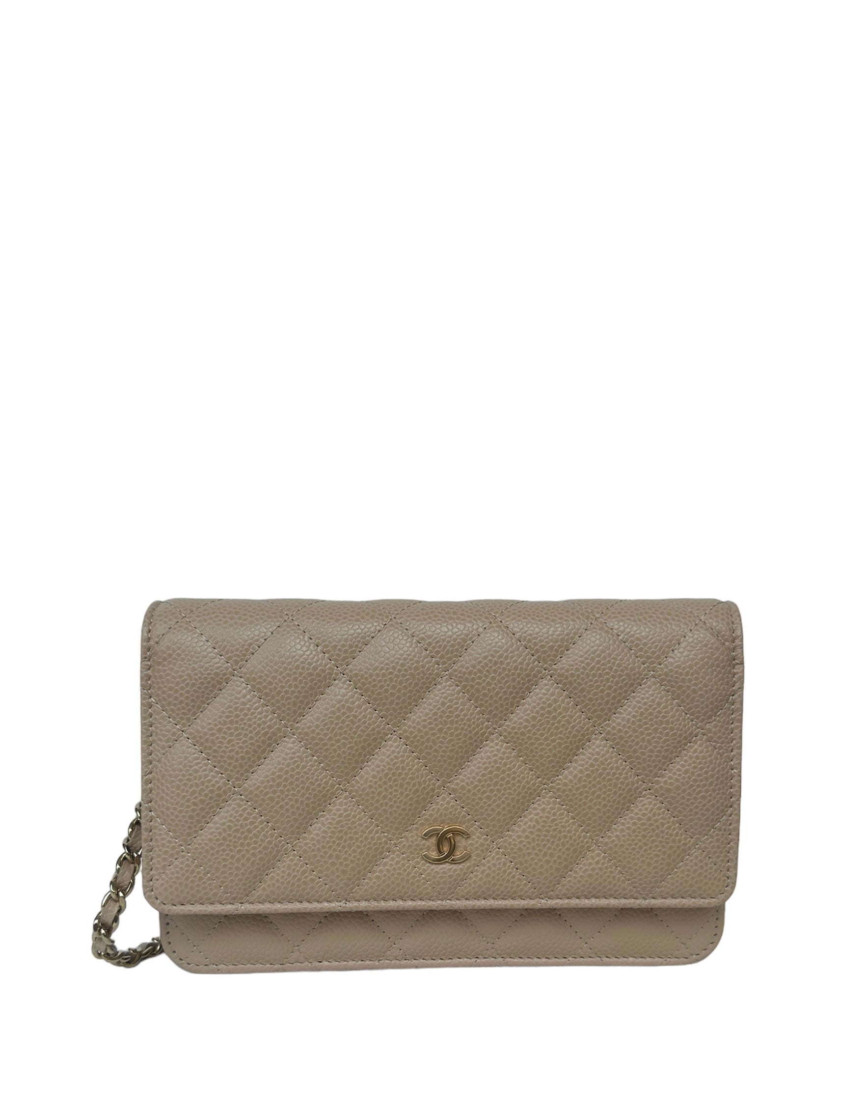 Chanel 2023 NEW Beige Quilted Caviar Crossbody Bag - Rovelle Bags