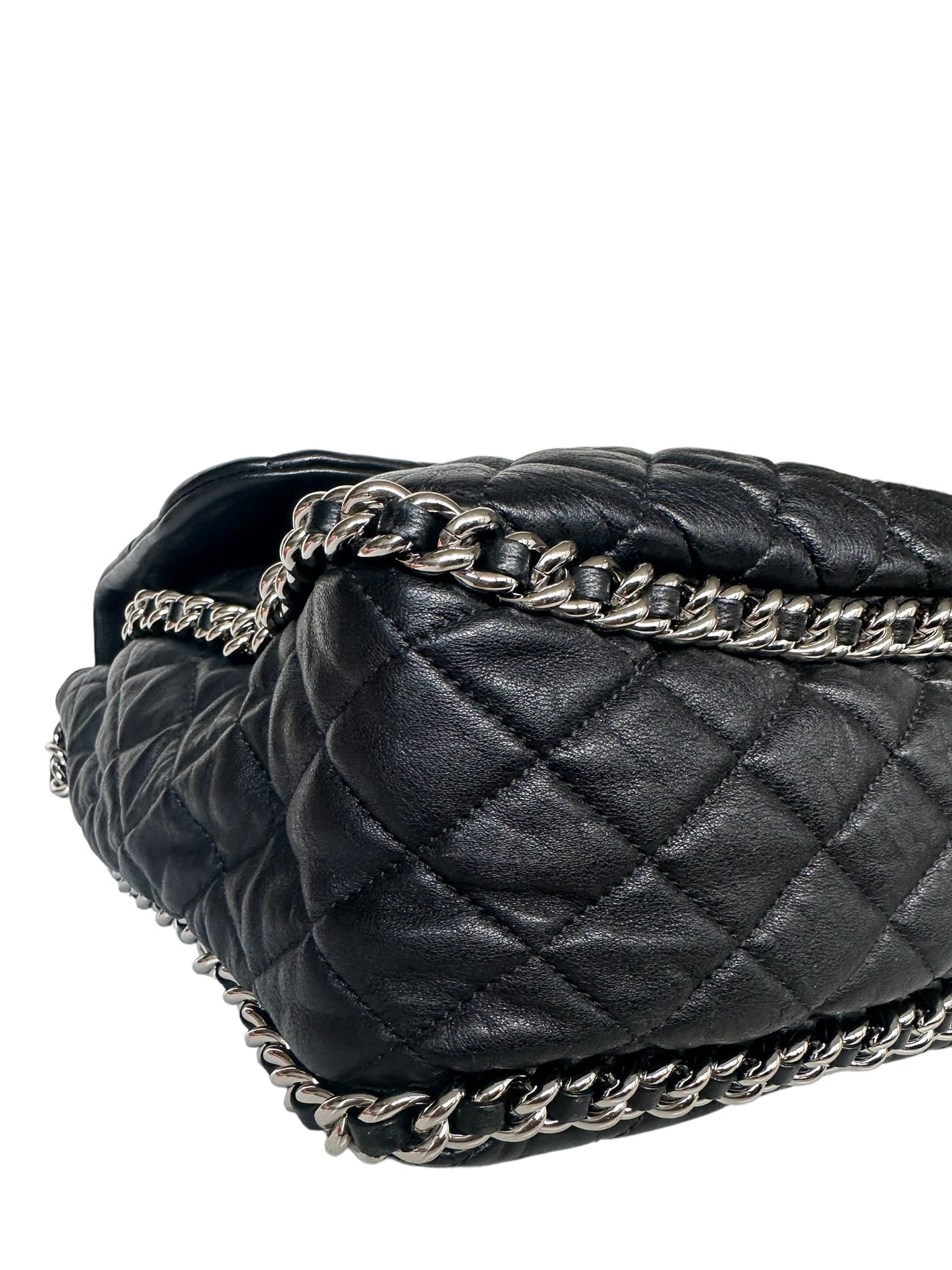 Chanel Black Washed Lambskin Quilted Maxi Flap Bag - Rovelle Bags
