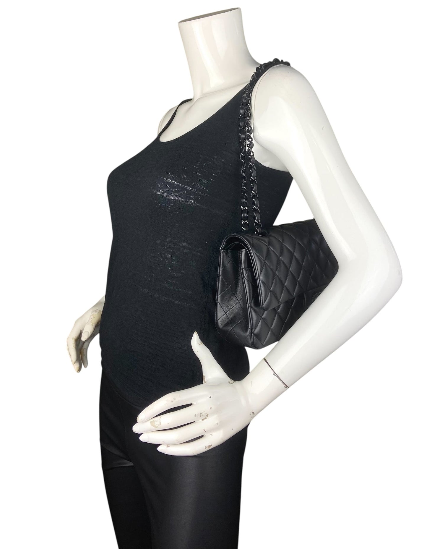 Chanel 2025 SO BLACK Lambskin Medium Flap Bag - Rovelle Bags