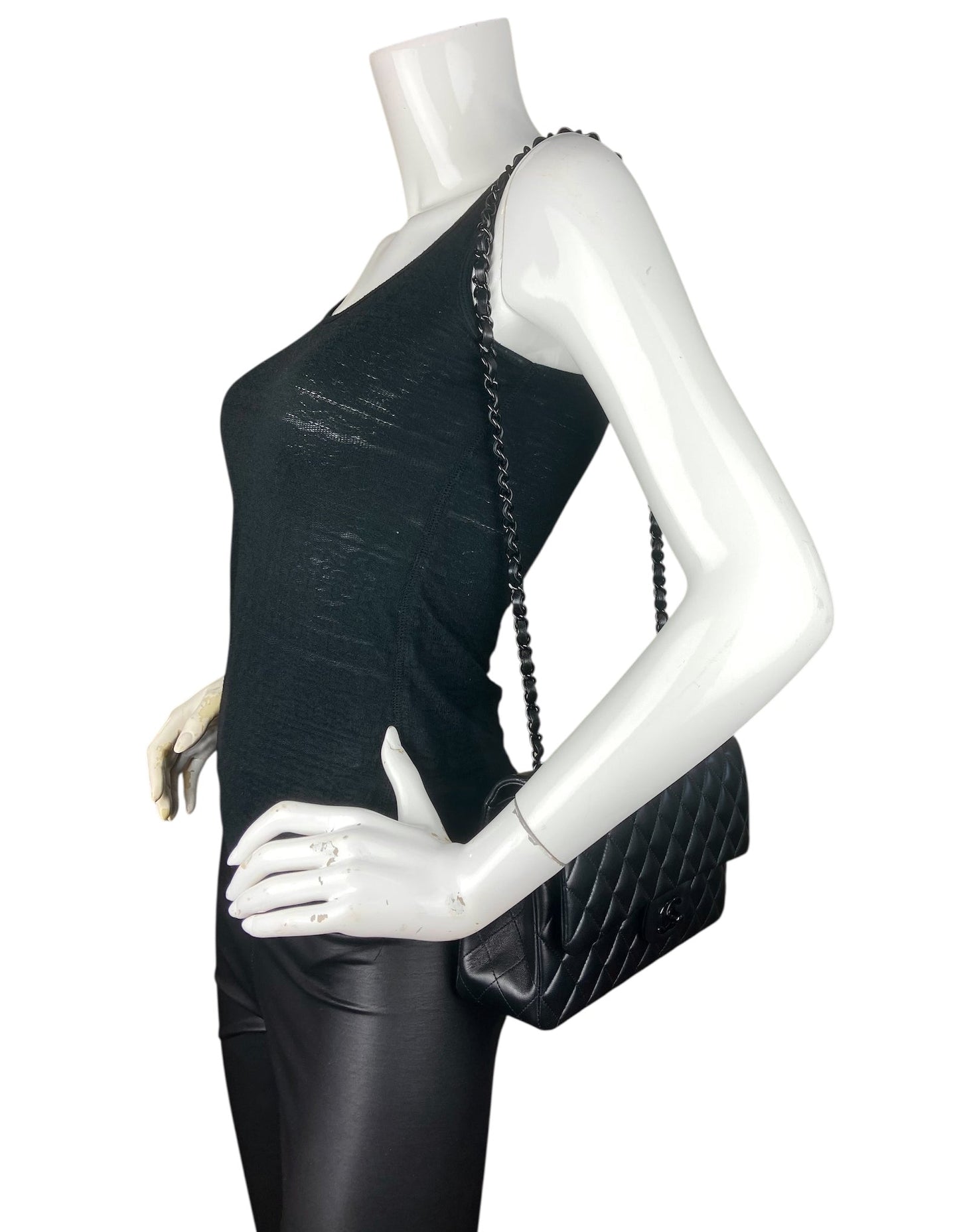 Chanel 2025 SO BLACK Lambskin Medium Flap Bag - Rovelle Bags