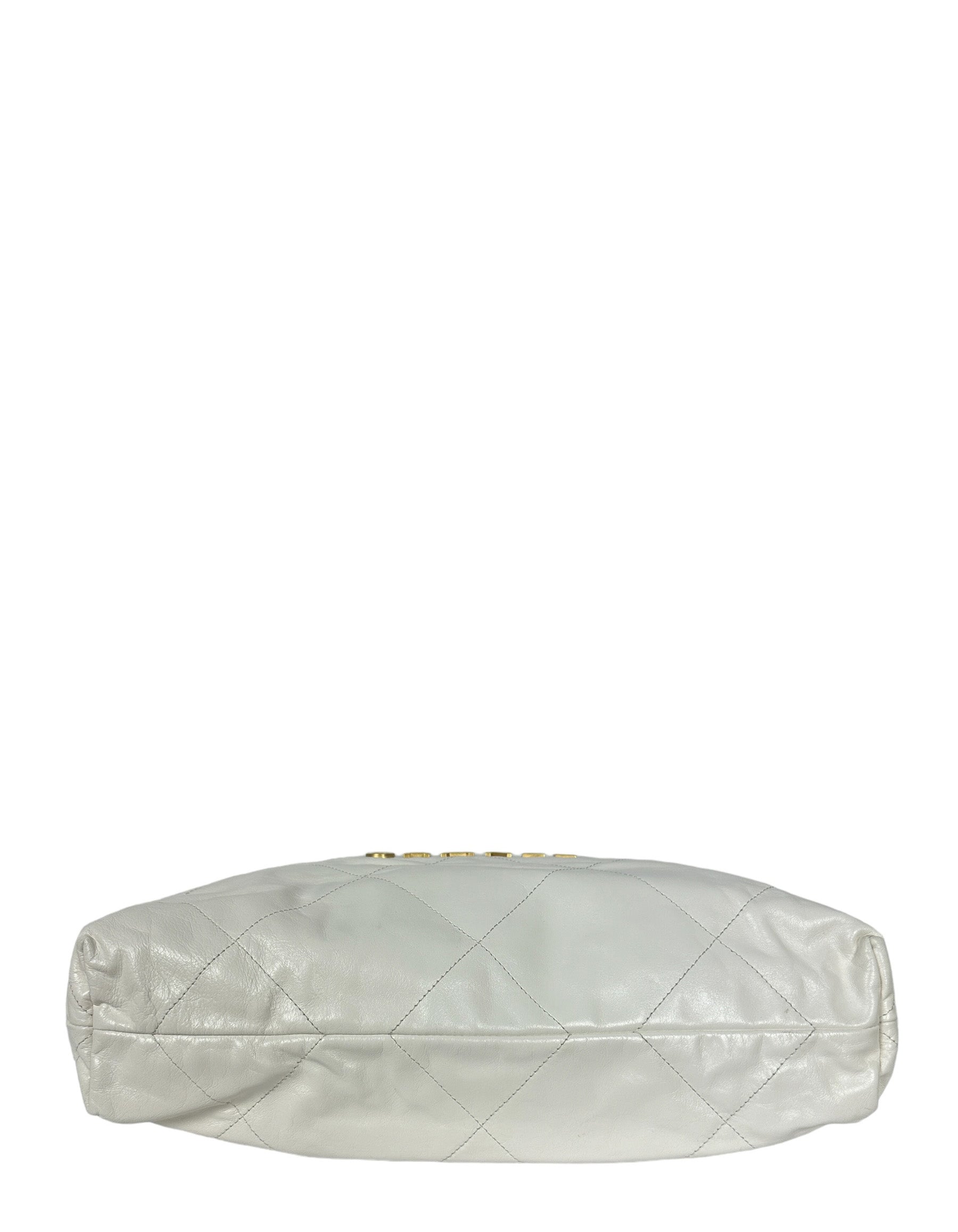 Chanel White Leather Quilted Chanel 22 Tote Bag - Rovelle Bags