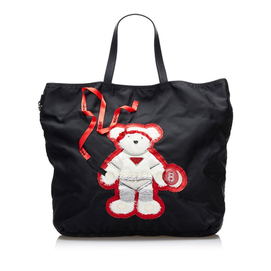 Prada Beijing Olympics Teddy Bear Tessuto Tote - Rovelle Bags