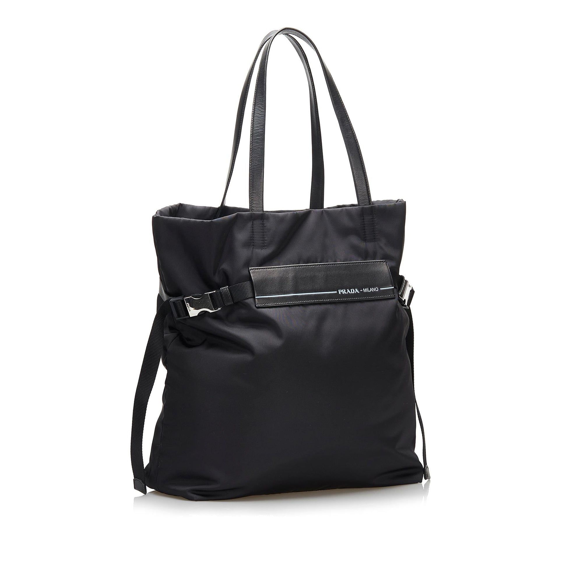 Prada Belted Logo Tessuto Tote - Rovelle Bags