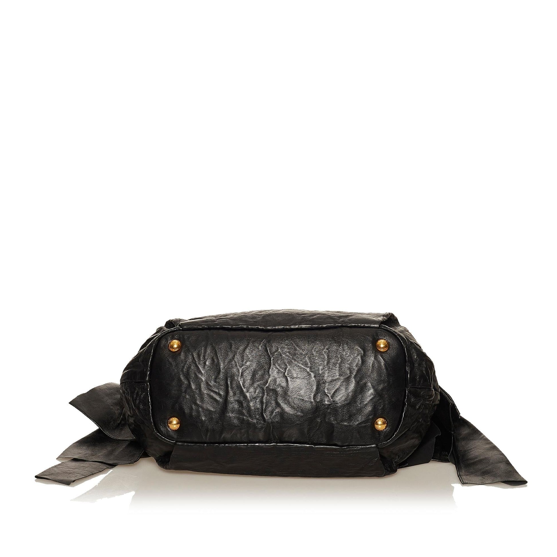 Prada Bow Lambskin Leather Shoulder Bag - Rovelle Bags