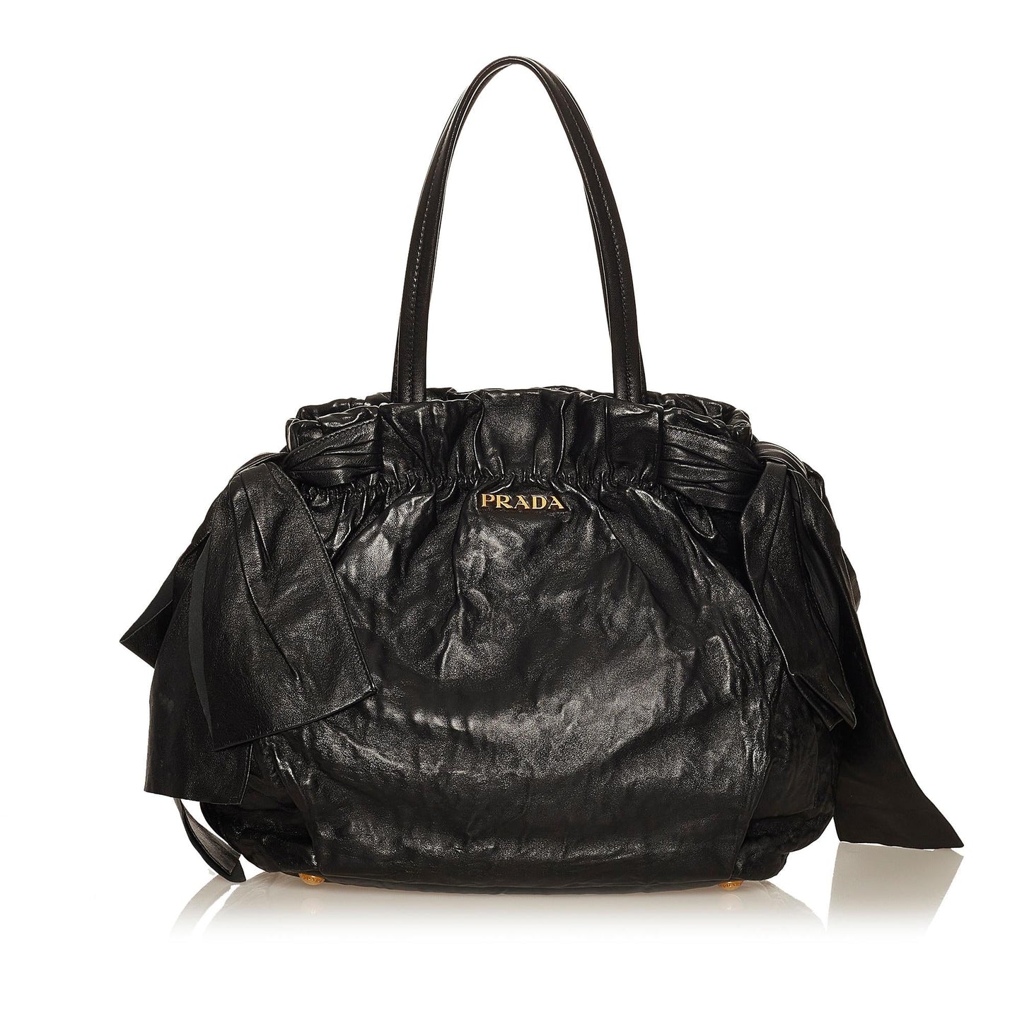 Prada Bow Lambskin Leather Shoulder Bag - Rovelle Bags