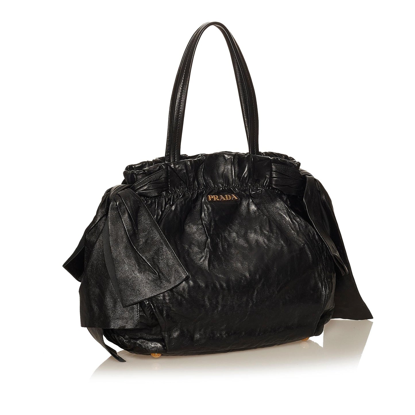 Prada Bow Lambskin Leather Shoulder Bag - Rovelle Bags