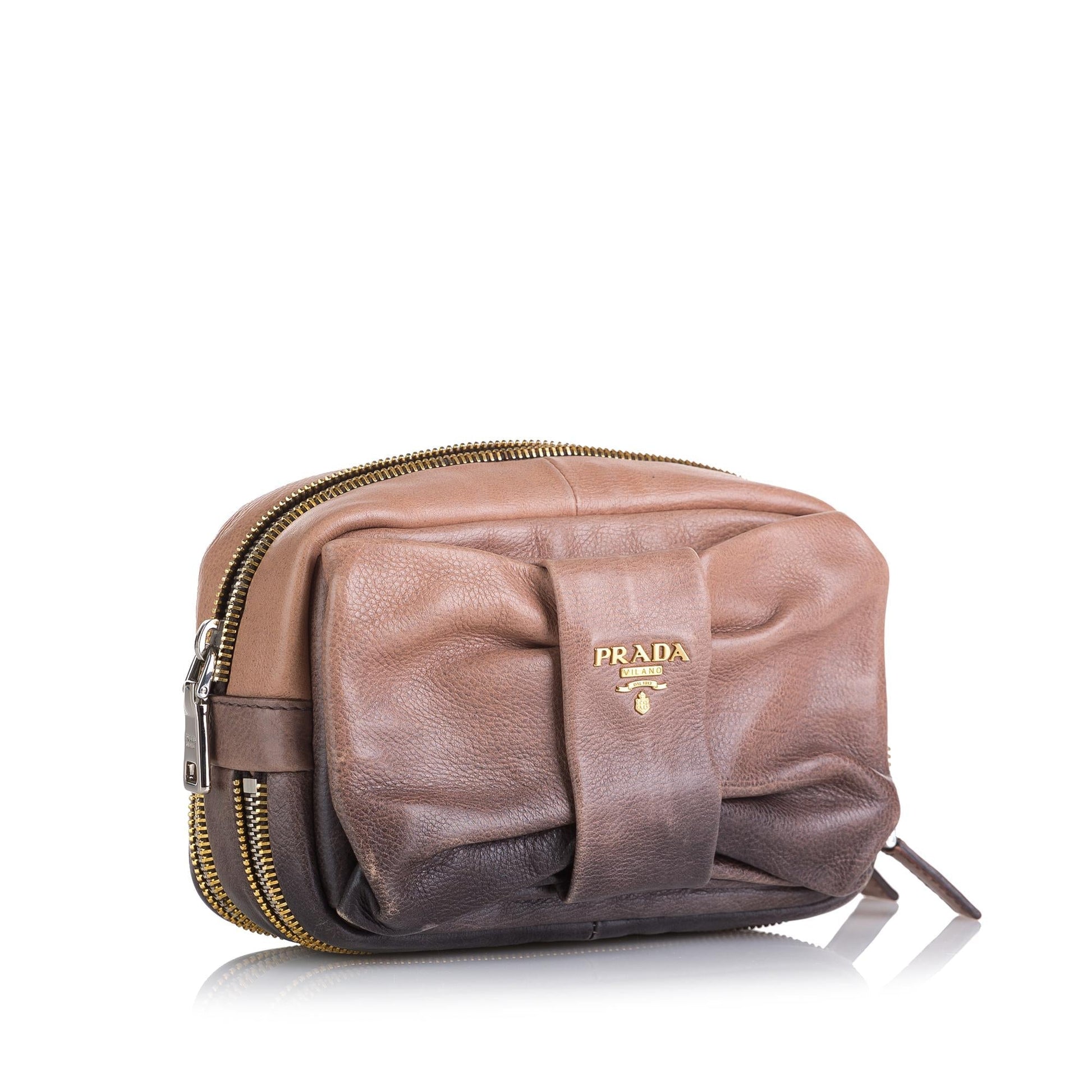 Prada Bow Leather Clutch Handbag - Rovelle Bags