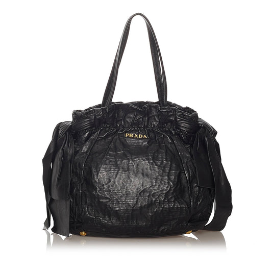 Prada Bow Leather Shoulder Bag Style 2 - Rovelle Bags