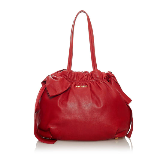 Prada Bow Leather Shoulder Bag - Rovelle Bags
