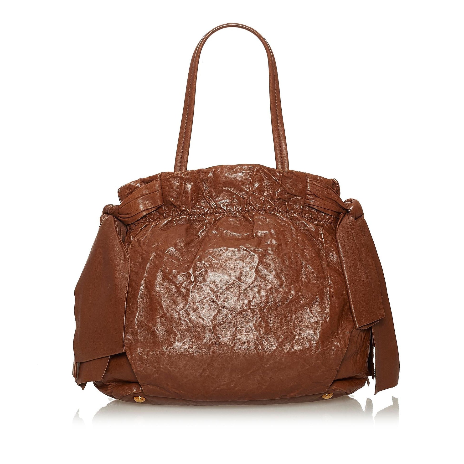 Prada Bow Nappa Leather Satchel Style 2 - Rovelle Bags