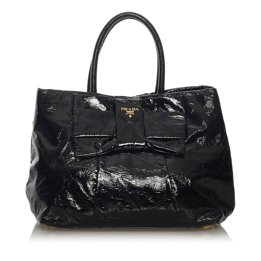Prada Bow Patent Leather Handbag - Rovelle Bags
