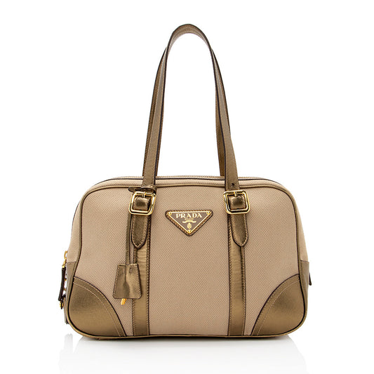 Prada Bowling Metallic Satchel - Rovelle Bags