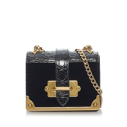 Prada Cahier Leather Crossbody Bag Style 3 - Rovelle Bags