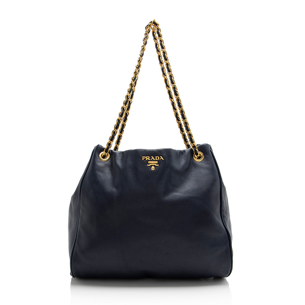 Prada Calfskin Chain Large Tote - Rovelle Bags