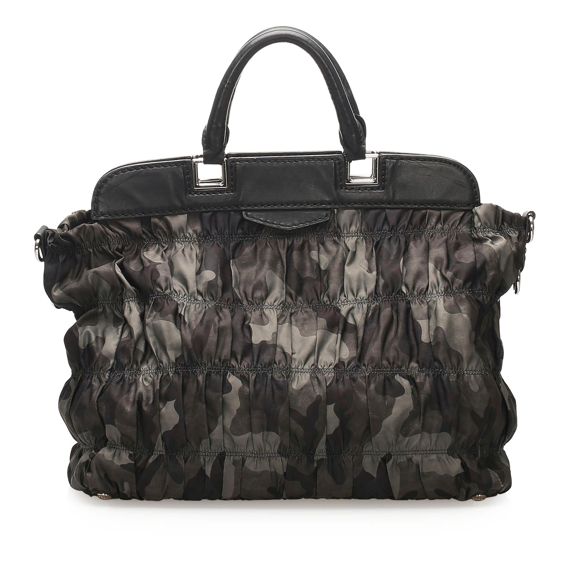 Prada Camouflage Gaufre Tessuto Tote Bag - Rovelle Bags