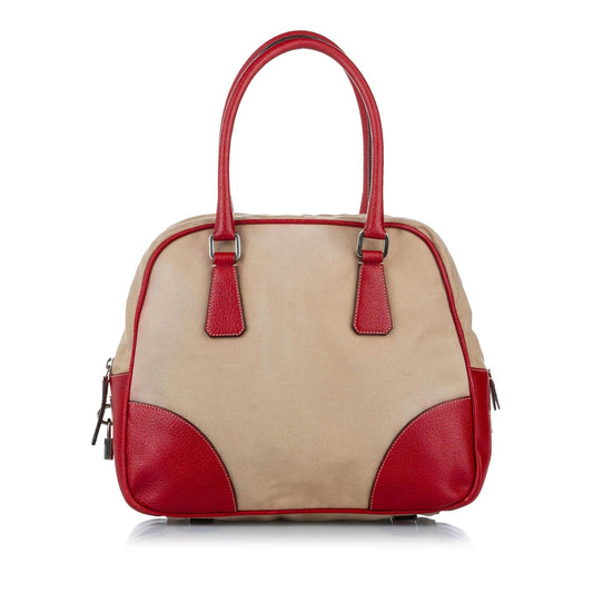 Prada Canapa Bauletto Canvas Handbag - Rovelle Bags