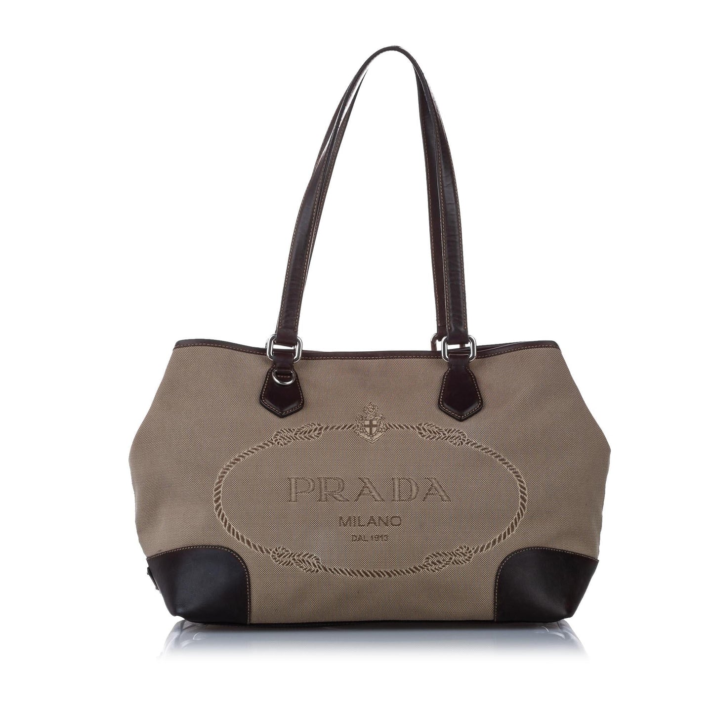Prada Canapa Canvas Tote Handbag - Rovelle Bags
