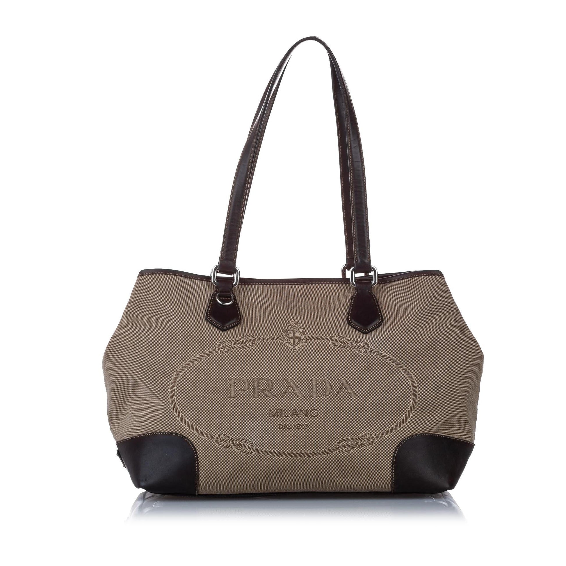 Prada Canapa Canvas Tote Handbag - Rovelle Bags