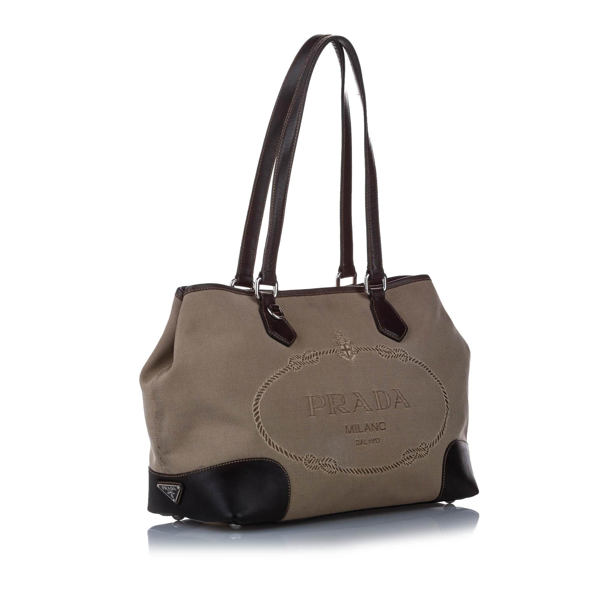 Prada Canapa Canvas Tote Handbag - Rovelle Bags