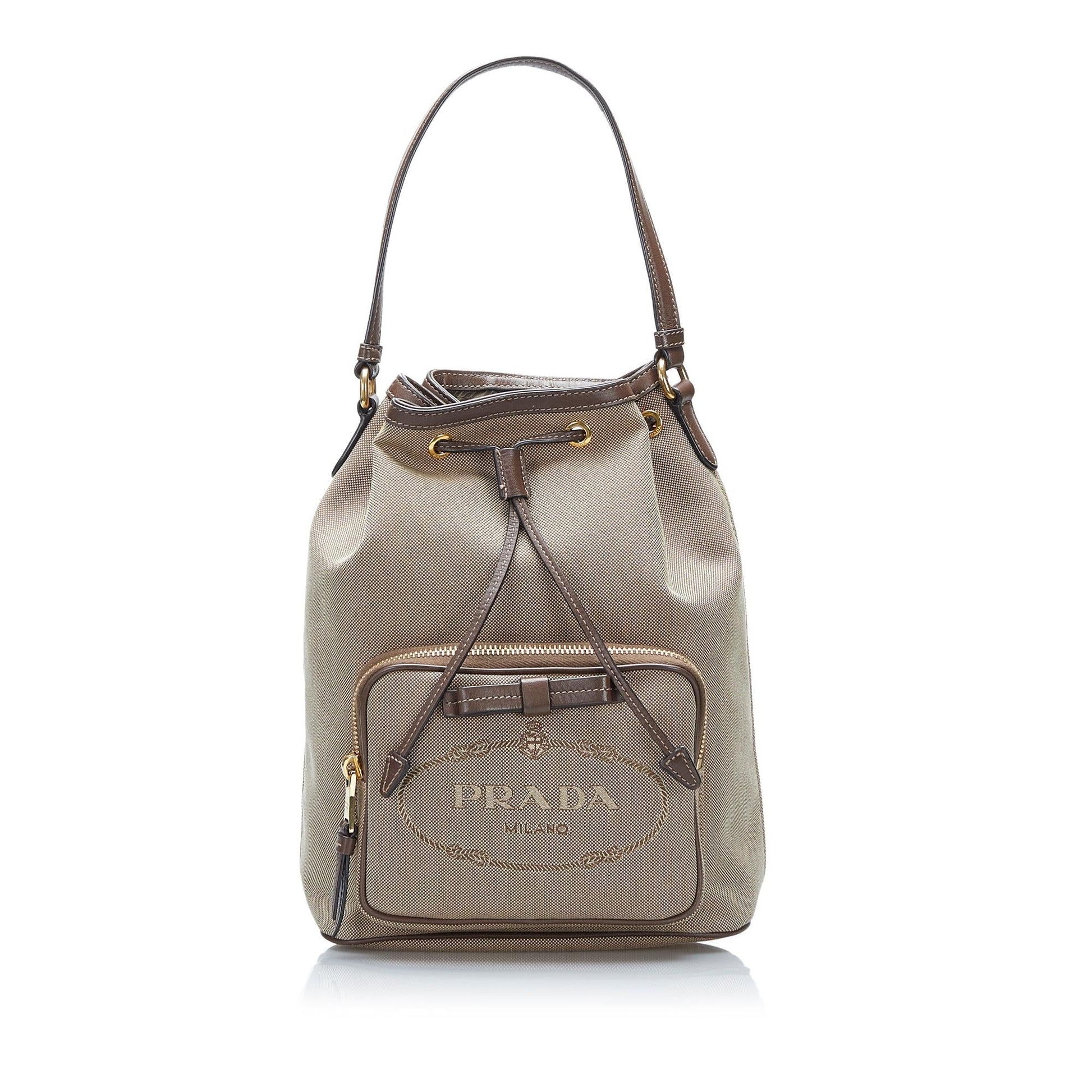 Prada Canapa Logo Bucket Bucket Bag - Rovelle Bags