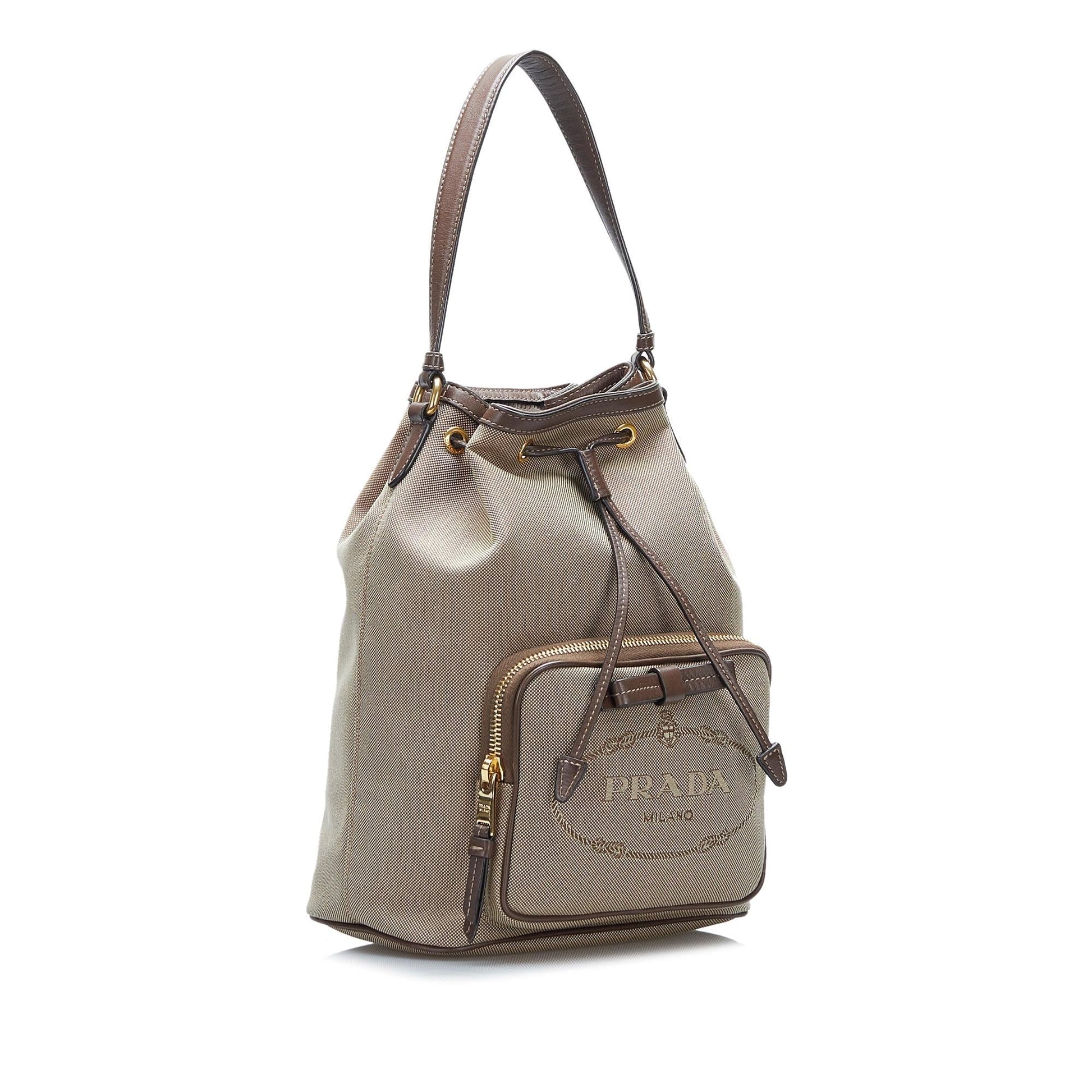 Prada Canapa Logo Bucket Bucket Bag - Rovelle Bags