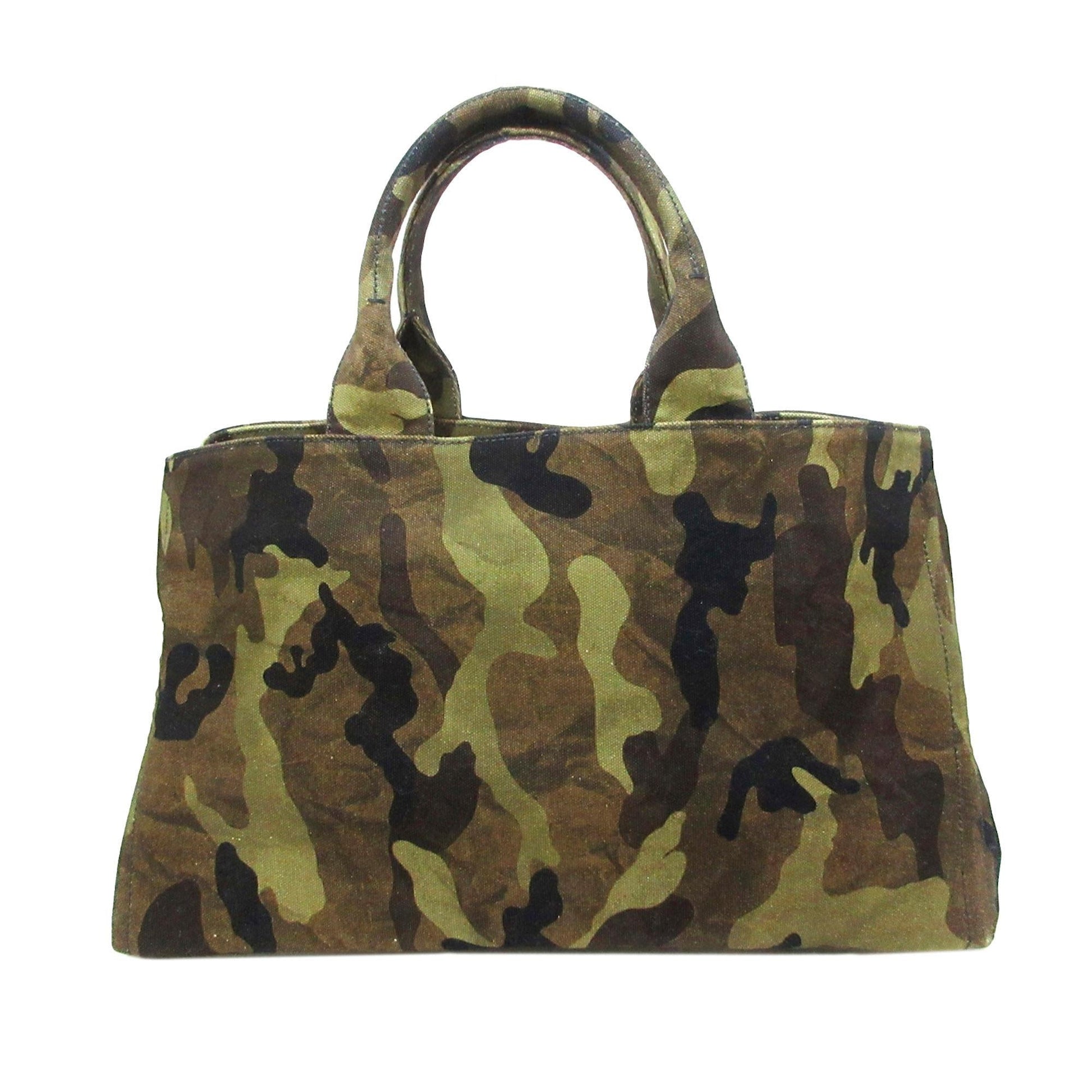 Prada Canapa Logo Camouflage Canvas Tote Bag - Rovelle Bags