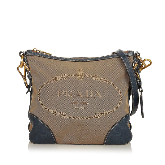 Prada Canapa Logo Canvas Crossbody Bag Style 2 - Rovelle Bags