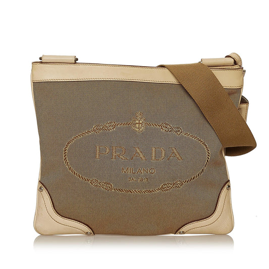 Prada Canapa Logo Canvas Crossbody Bag - Rovelle Bags