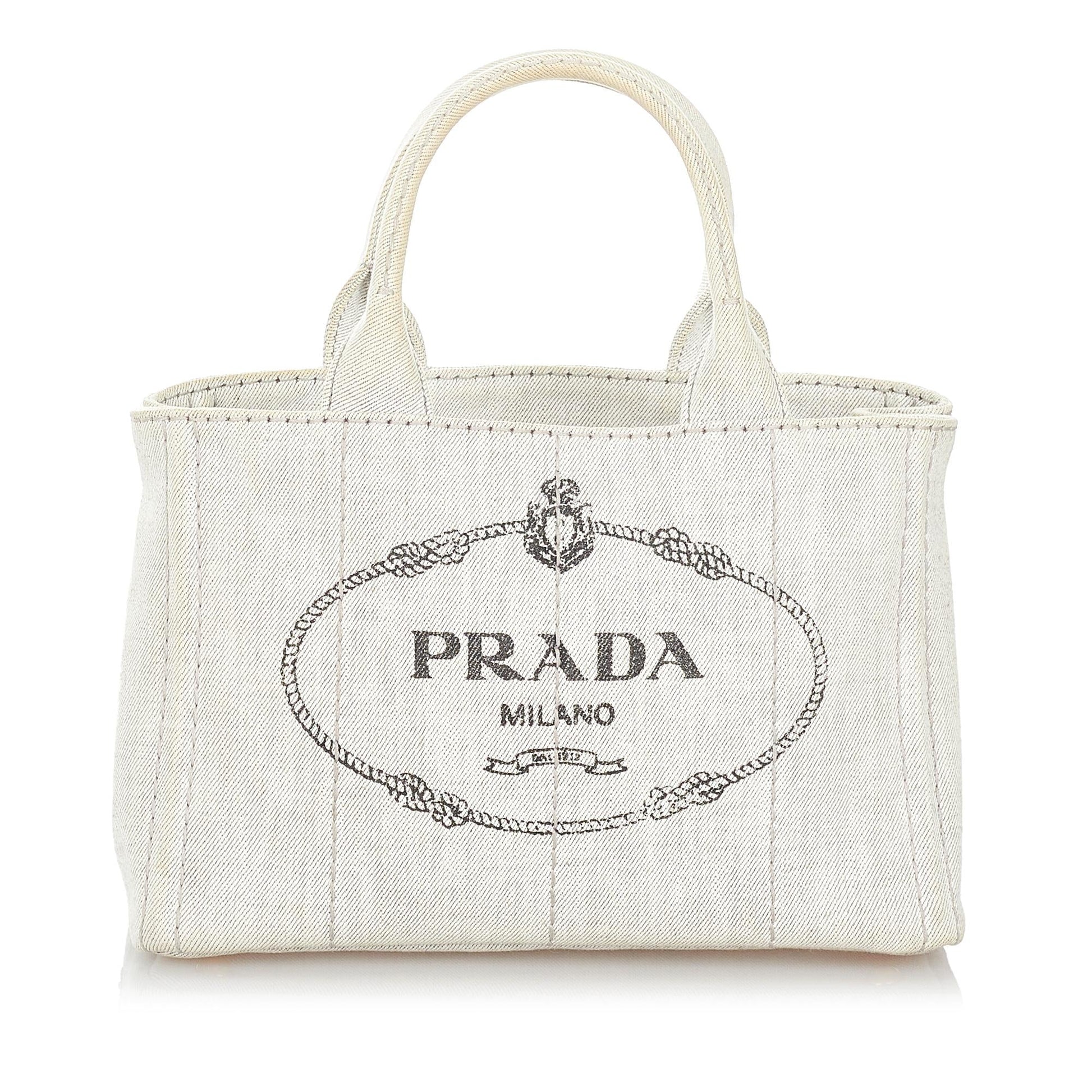 Prada Canapa Logo Canvas Handbag Style 8 - Rovelle Bags