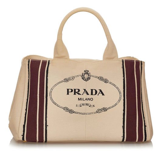 Prada Canapa Logo Canvas Handbag Style 6 - Rovelle Bags