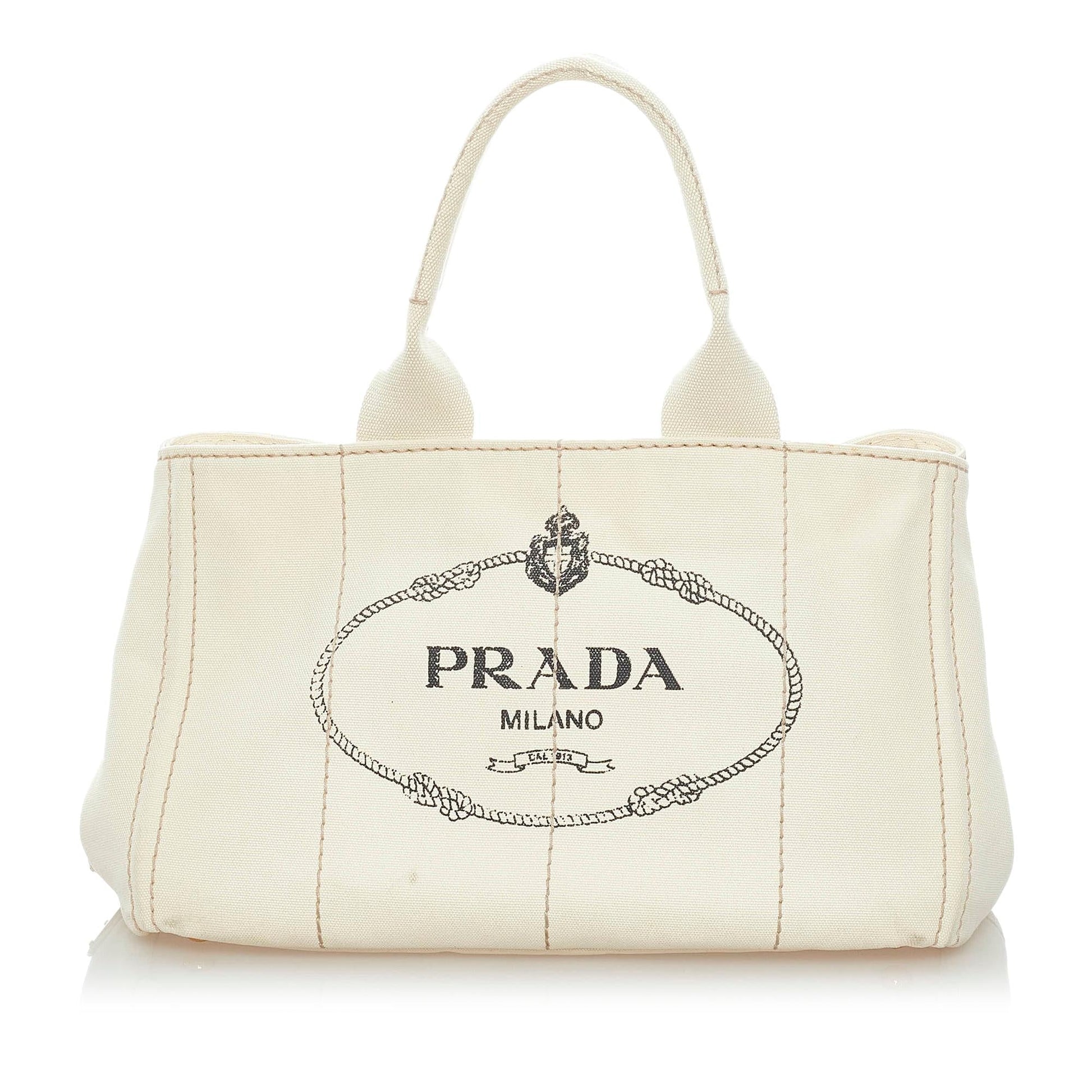 Prada Canapa Logo Canvas Handbag Style 3 - Rovelle Bags