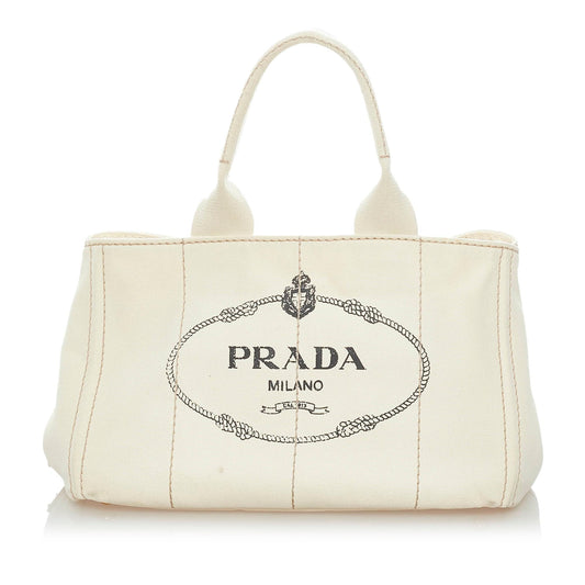 Prada Canapa Logo Canvas Handbag Style 3 - Rovelle Bags