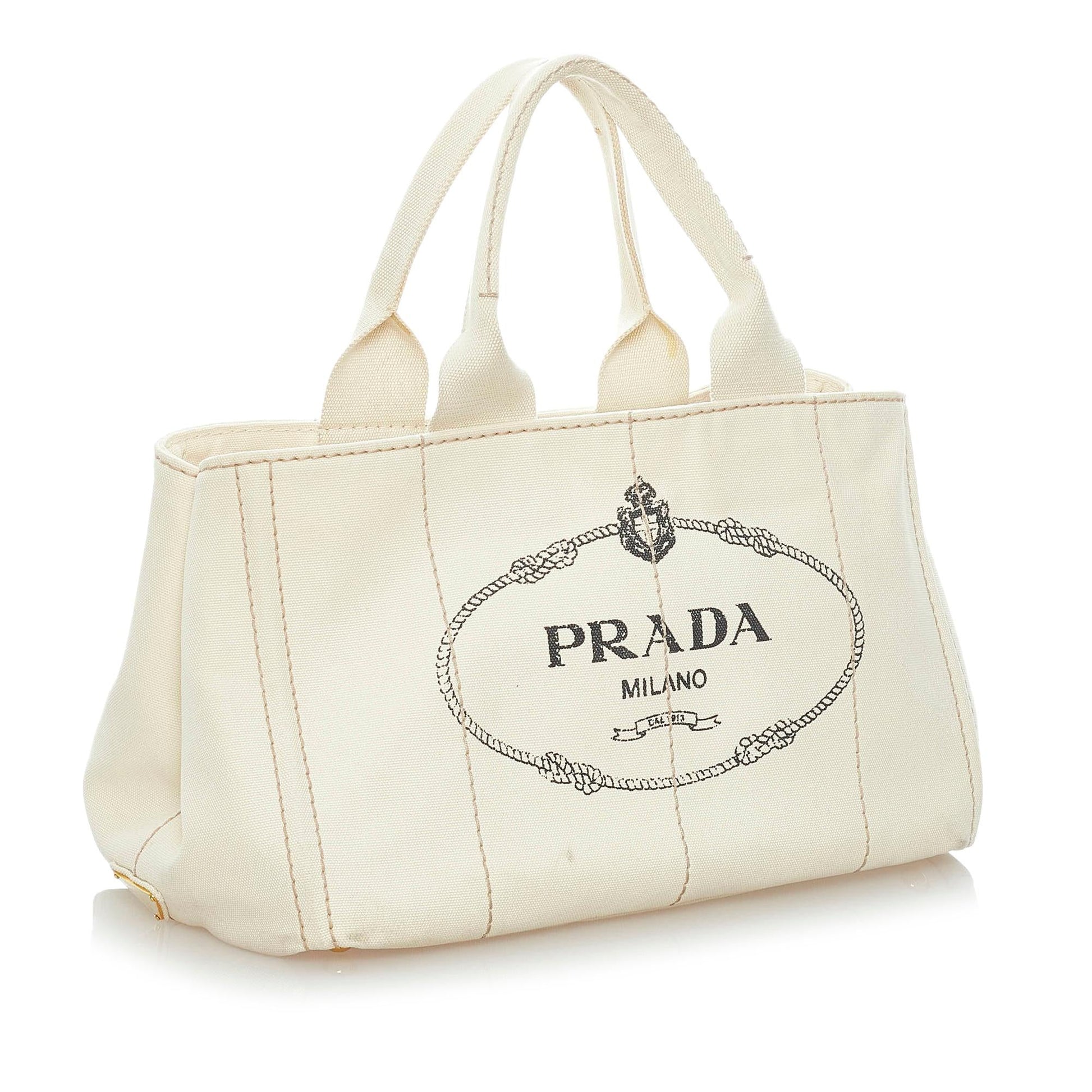 Prada Canapa Logo Canvas Handbag Style 3 - Rovelle Bags