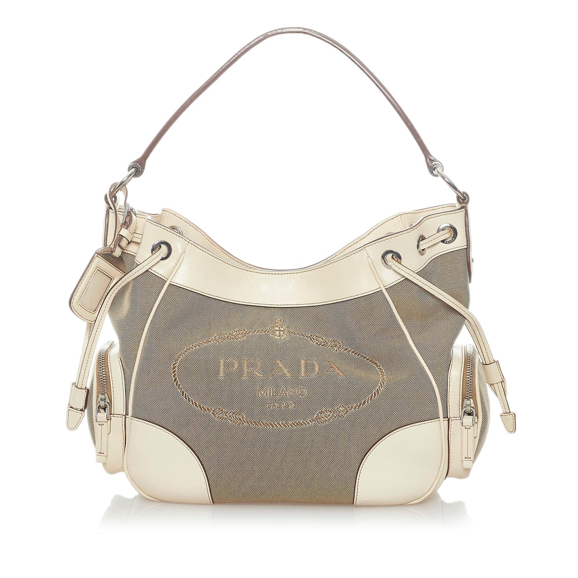 Prada Canapa Logo Canvas Handbag Style 2 - Rovelle Bags