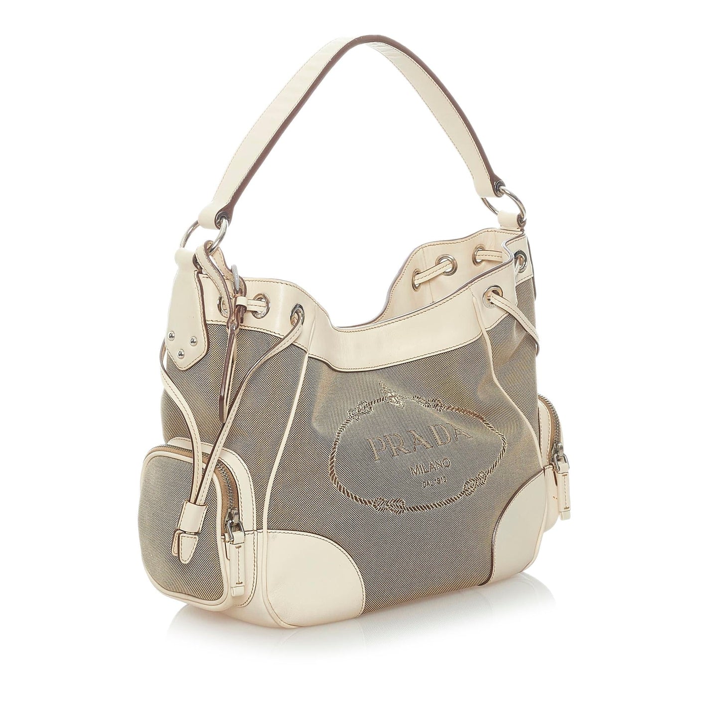 Prada Canapa Logo Canvas Handbag Style 2 - Rovelle Bags